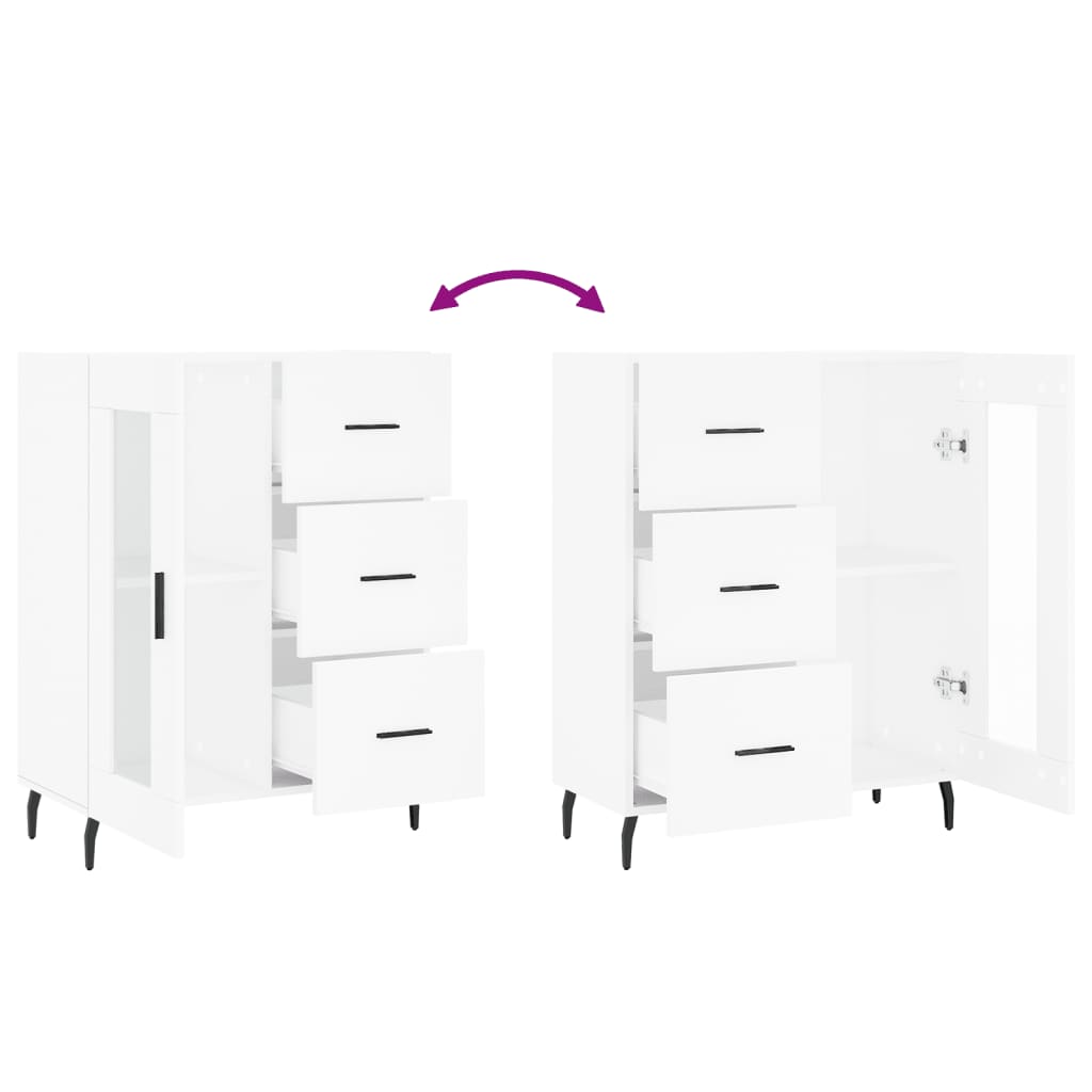Servanta, alb, 69,5x34x90 cm, lemn compozit — imaginea 9