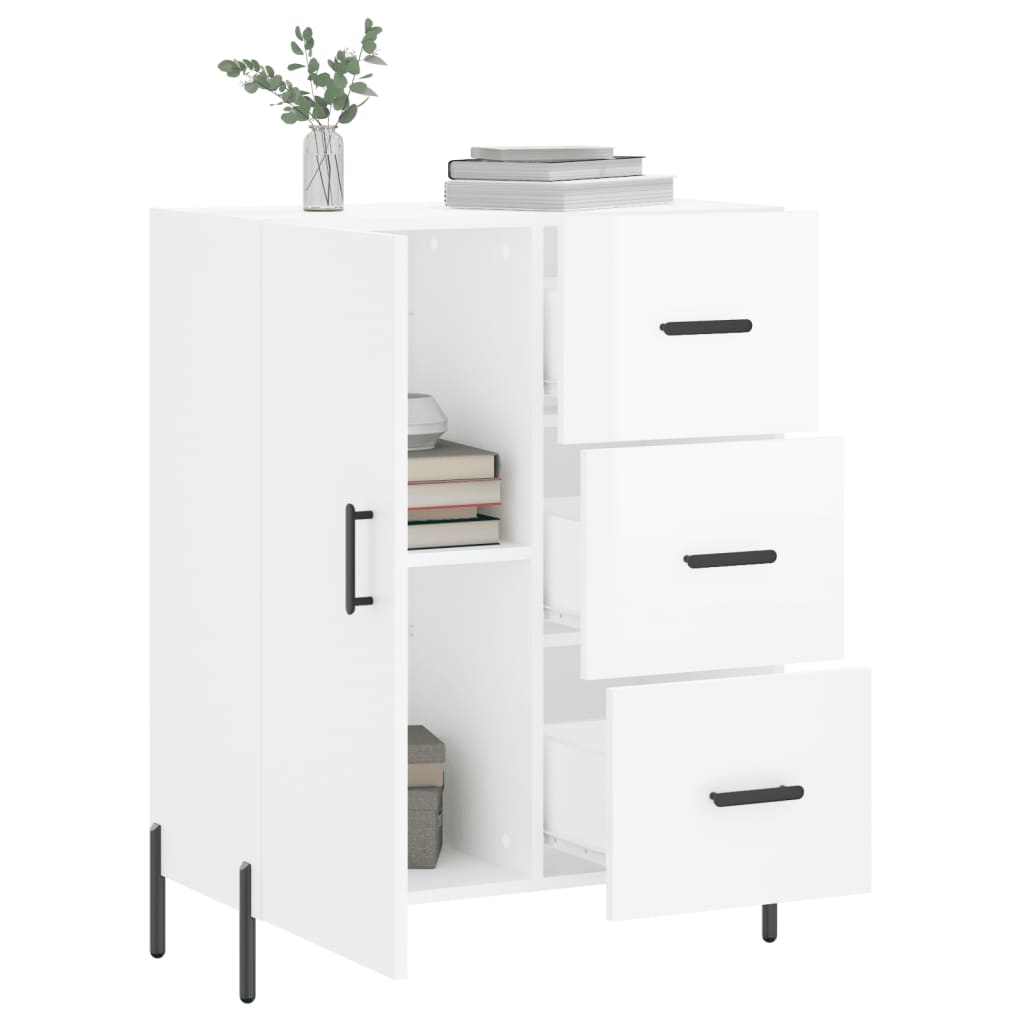 Servanta, alb extralucios, 69,5x34x90 cm, lemn compozit — imaginea 4