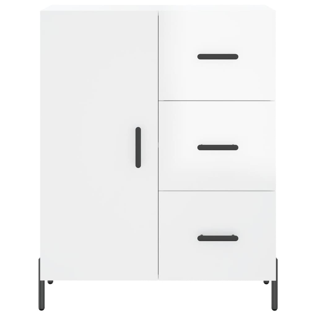 Servanta, alb extralucios, 69,5x34x90 cm, lemn compozit — imaginea 5