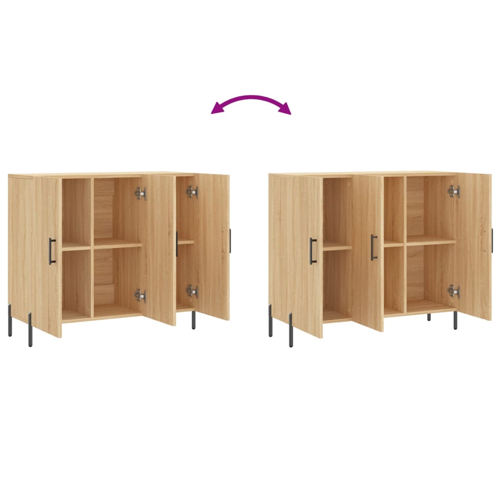 Servanta, stejar sonoma, 90x34x80 cm, lemn compozit — imaginea 9