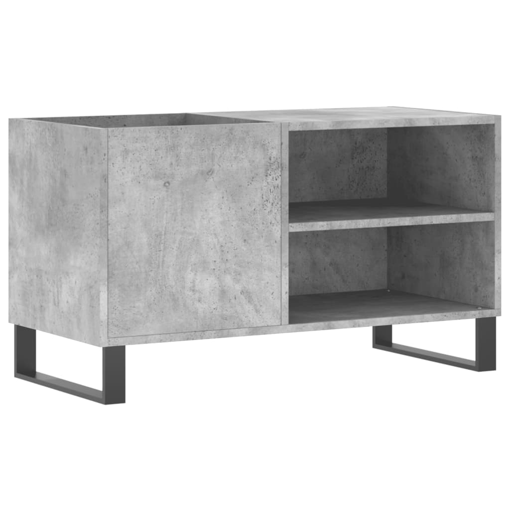 Dulap de discuri, gri beton, 85x38x48 cm, lemn prelucrat