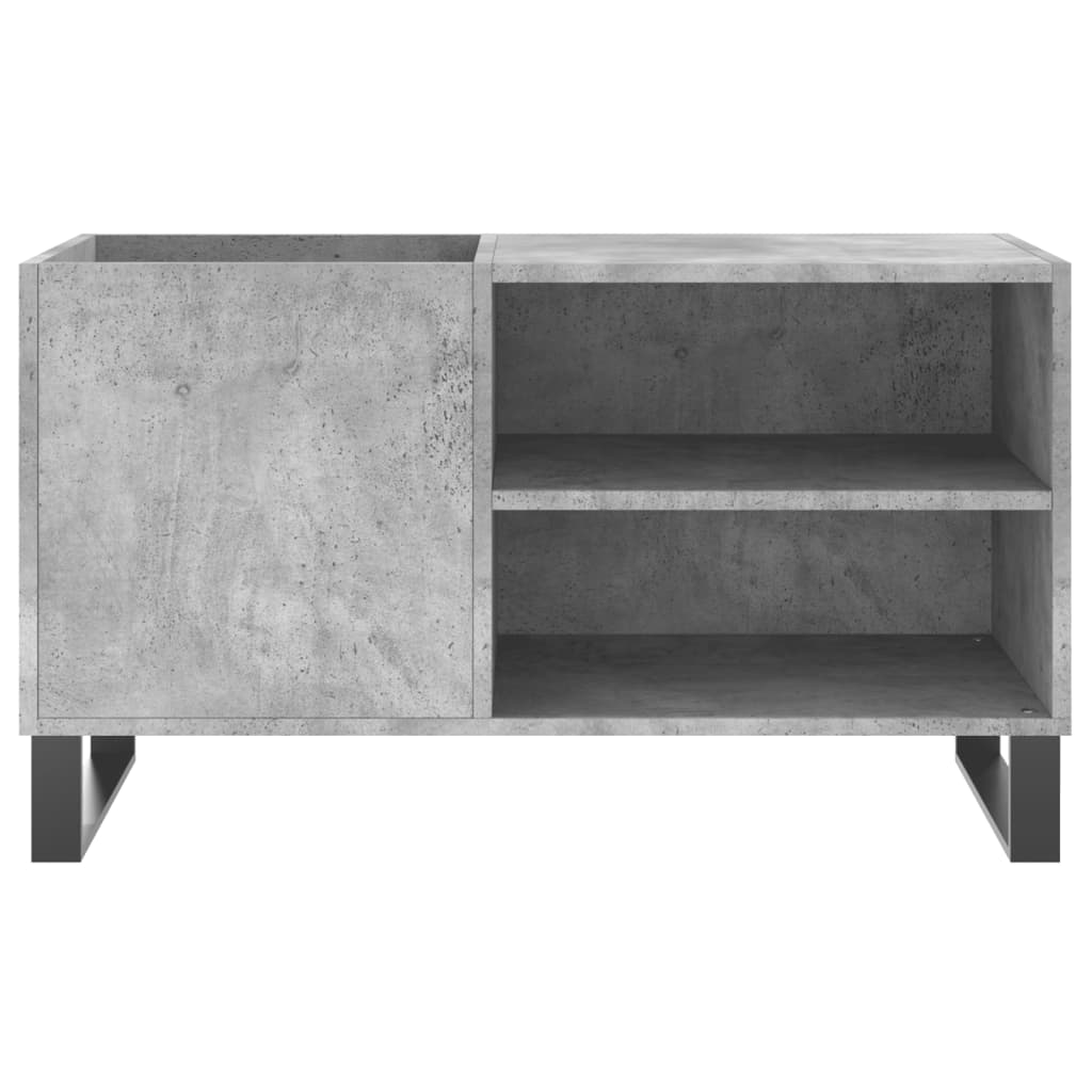 Dulap de discuri, gri beton, 85x38x48 cm, lemn prelucrat — imaginea 4