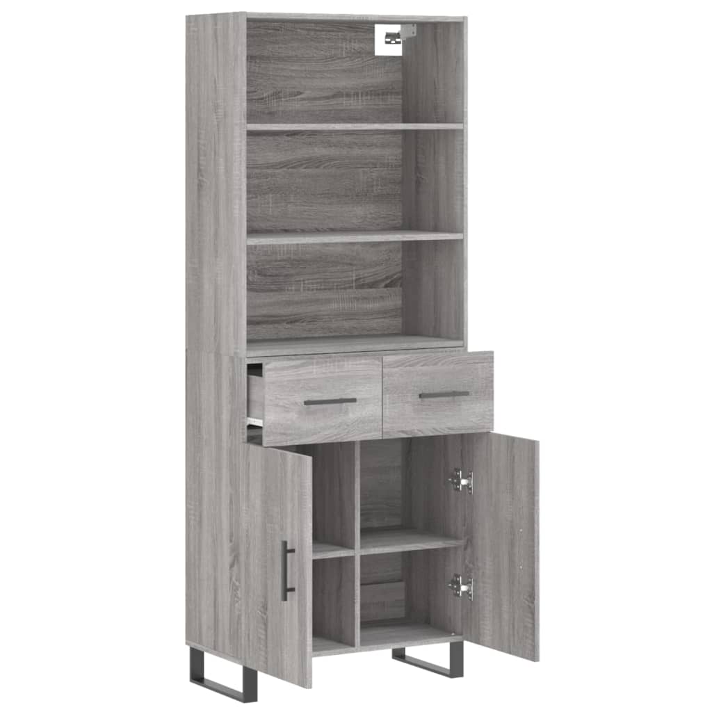 Dulap inalt, gri sonoma, 69,5x34x180 cm, lemn compozit — imaginea 4