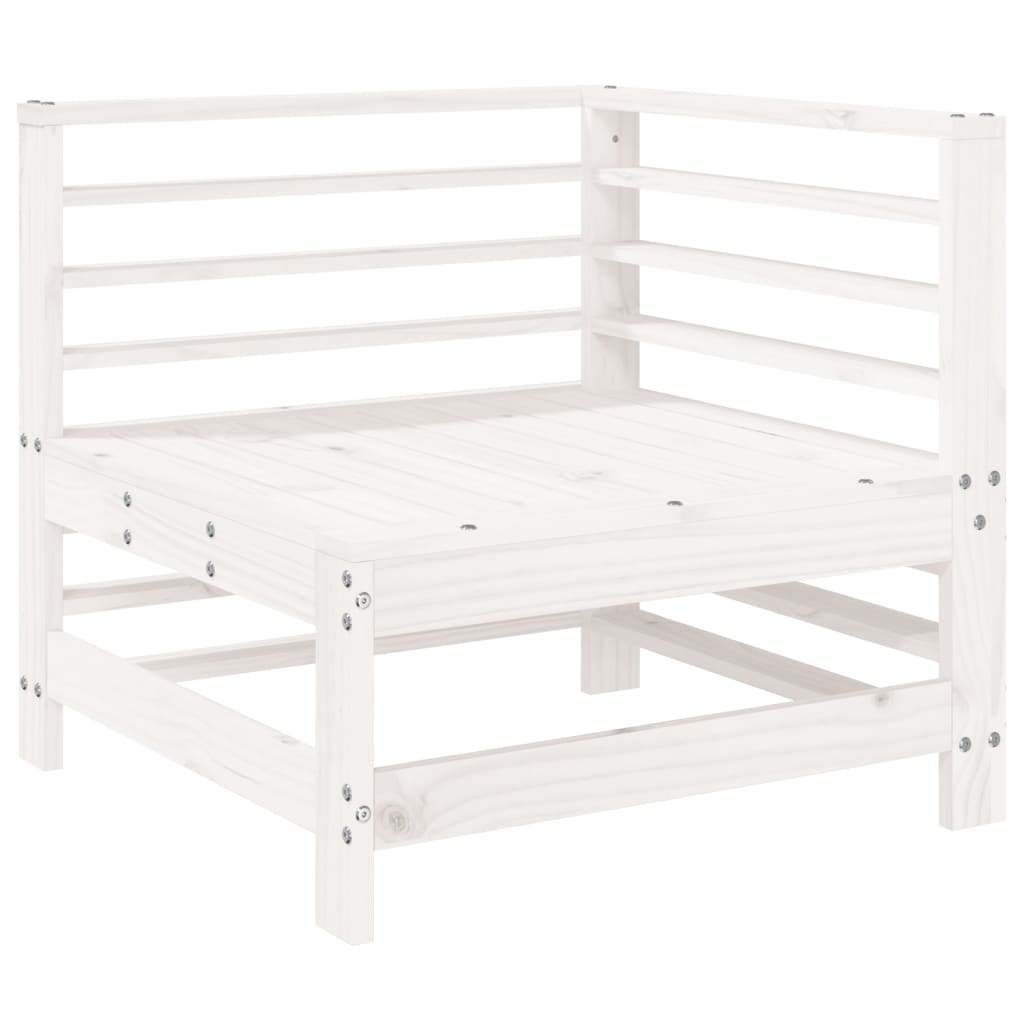 Set mobilier de gradina, 6 piese, alb, lemn masiv pin — imaginea 4