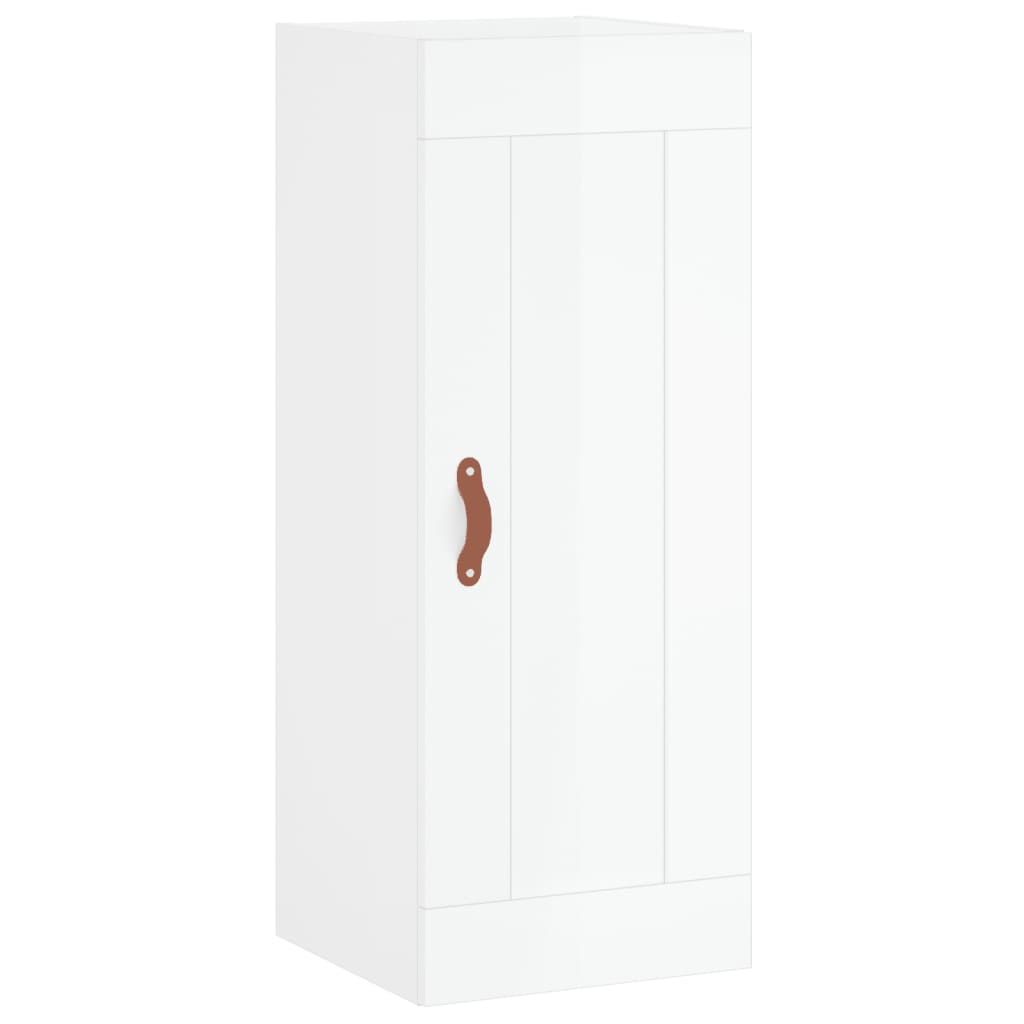 Dulap inalt, alb extralucios, 34,5x34x180 cm, lemn prelucrat — imaginea 8