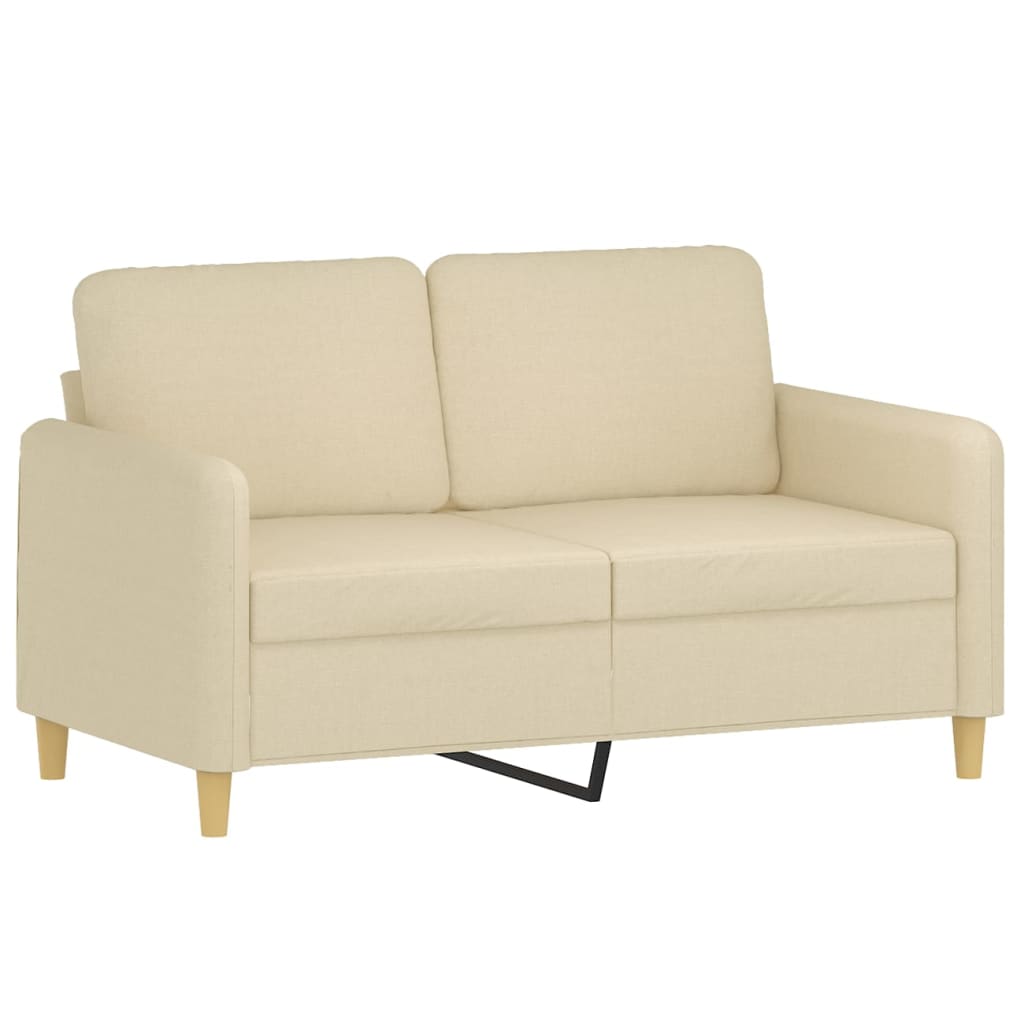 Canapea cu 2 locuri cu pernute, crem, 120 cm, textil — imaginea 4
