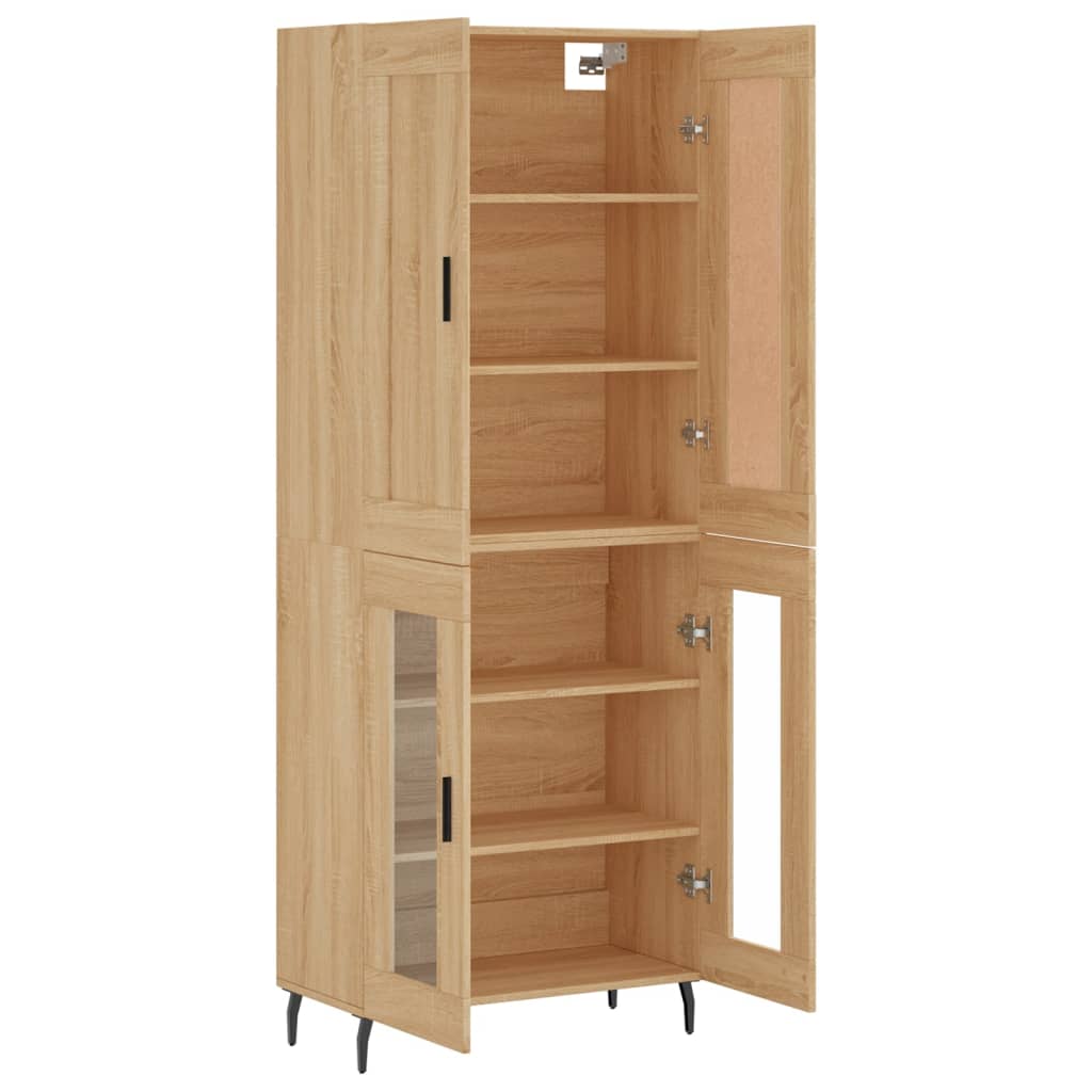 Dulap inalt, stejar sonoma, 69,5x34x180 cm, lemn compozit — imaginea 4