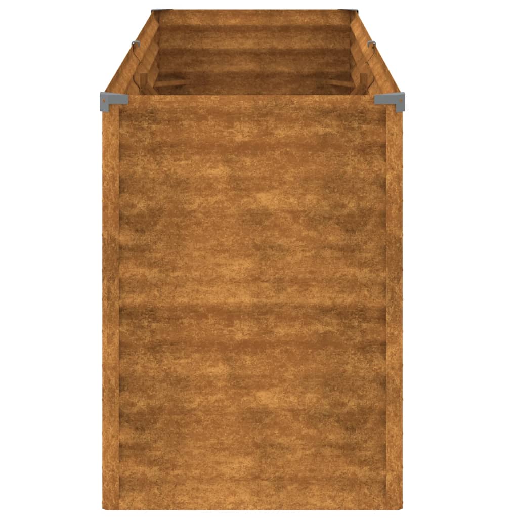 Strat inaltat de gradina, 196x50x69 cm, otel corten — imaginea 5
