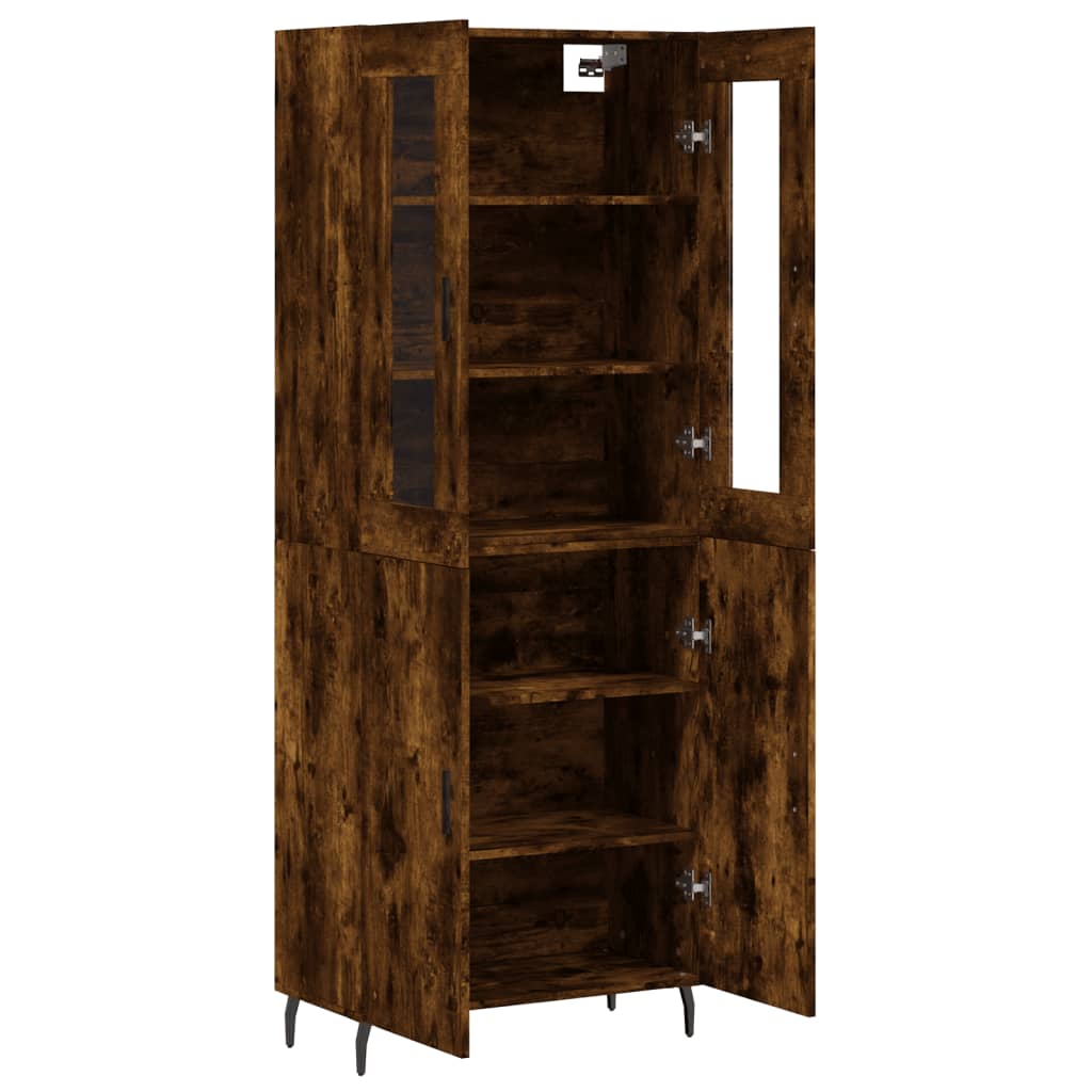 Dulap inalt, stejar fumuriu, 69,5x34x180, lemn compozit — imaginea 4