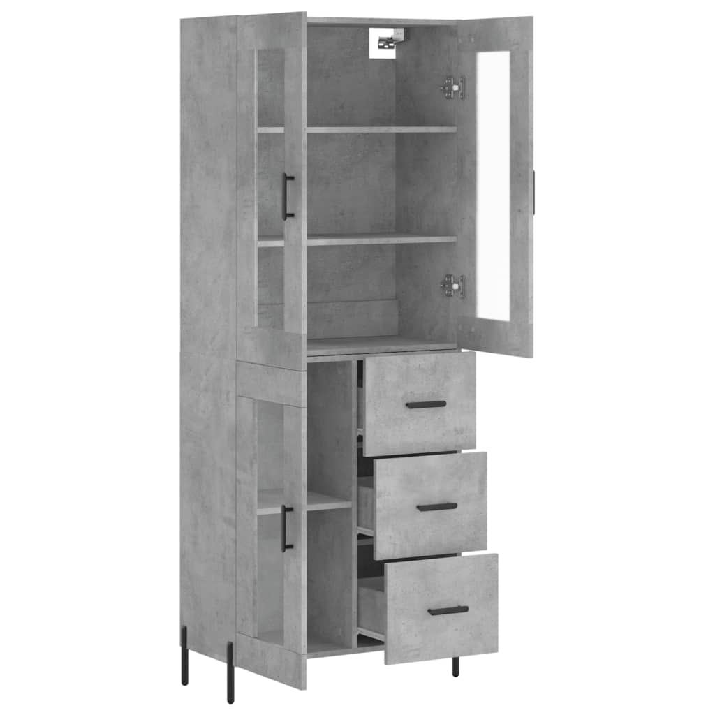 Dulap inalt, gri beton, 69,5x34x180, lemn compozit — imaginea 4