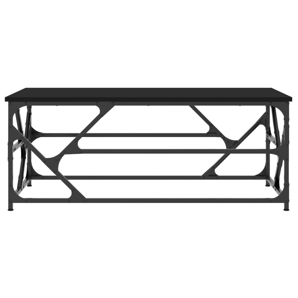 Masuta de cafea, negru, 100x50x40 cm, lemn prelucrat — imaginea 4