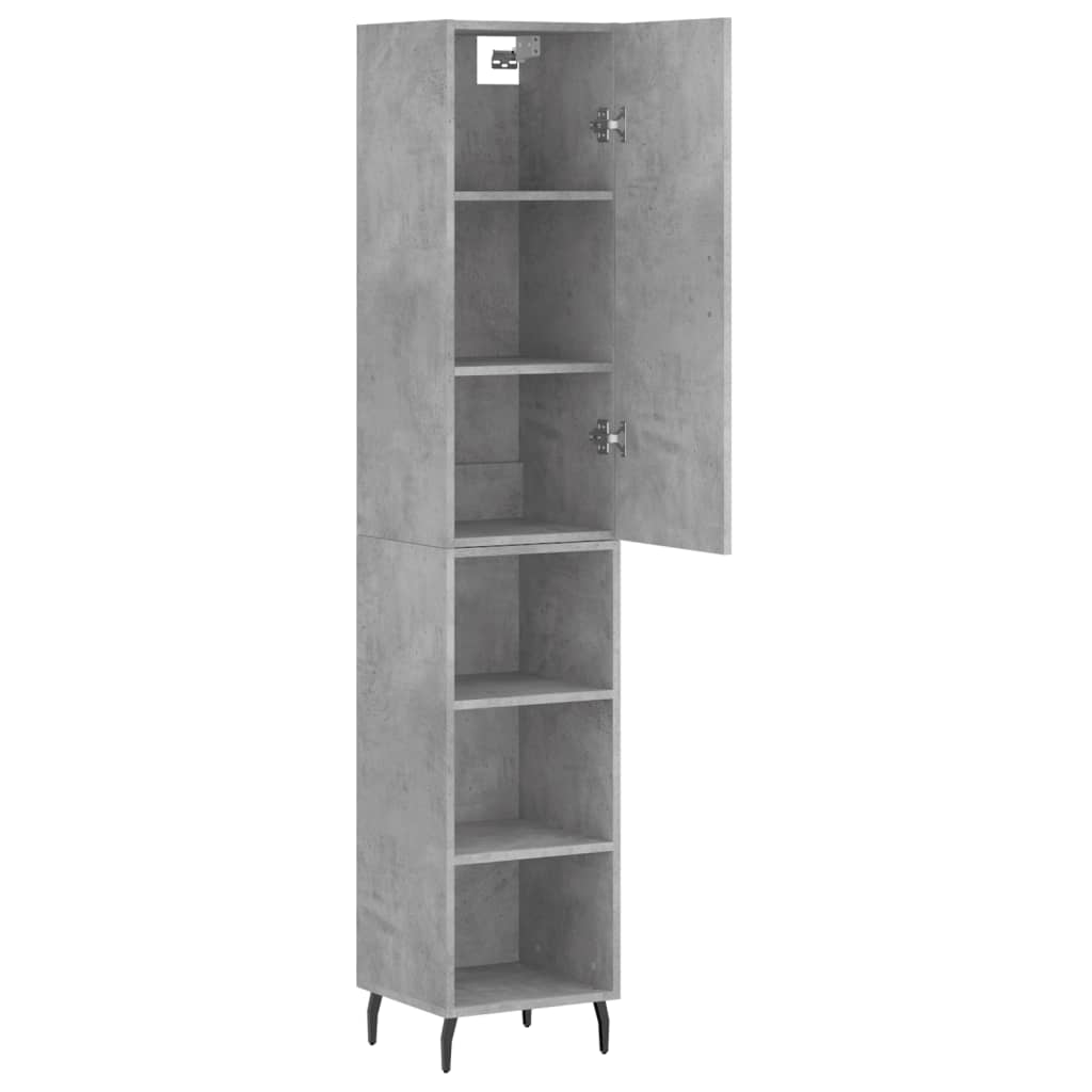 Dulap inalt, gri beton, 34,5x34x180 cm, lemn prelucrat — imaginea 4