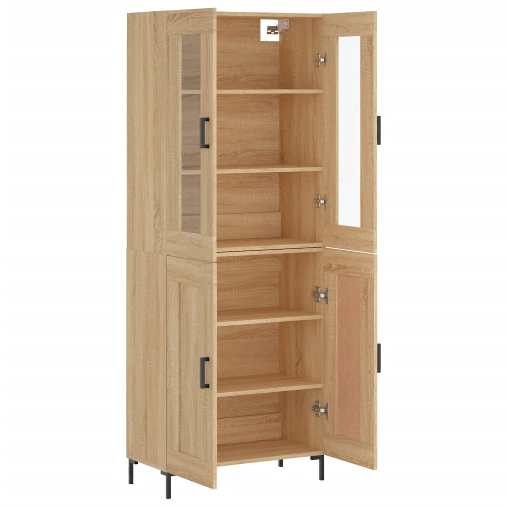 Dulap inalt, stejar sonoma, 69,5x34x180 cm, lemn compozit — imaginea 4