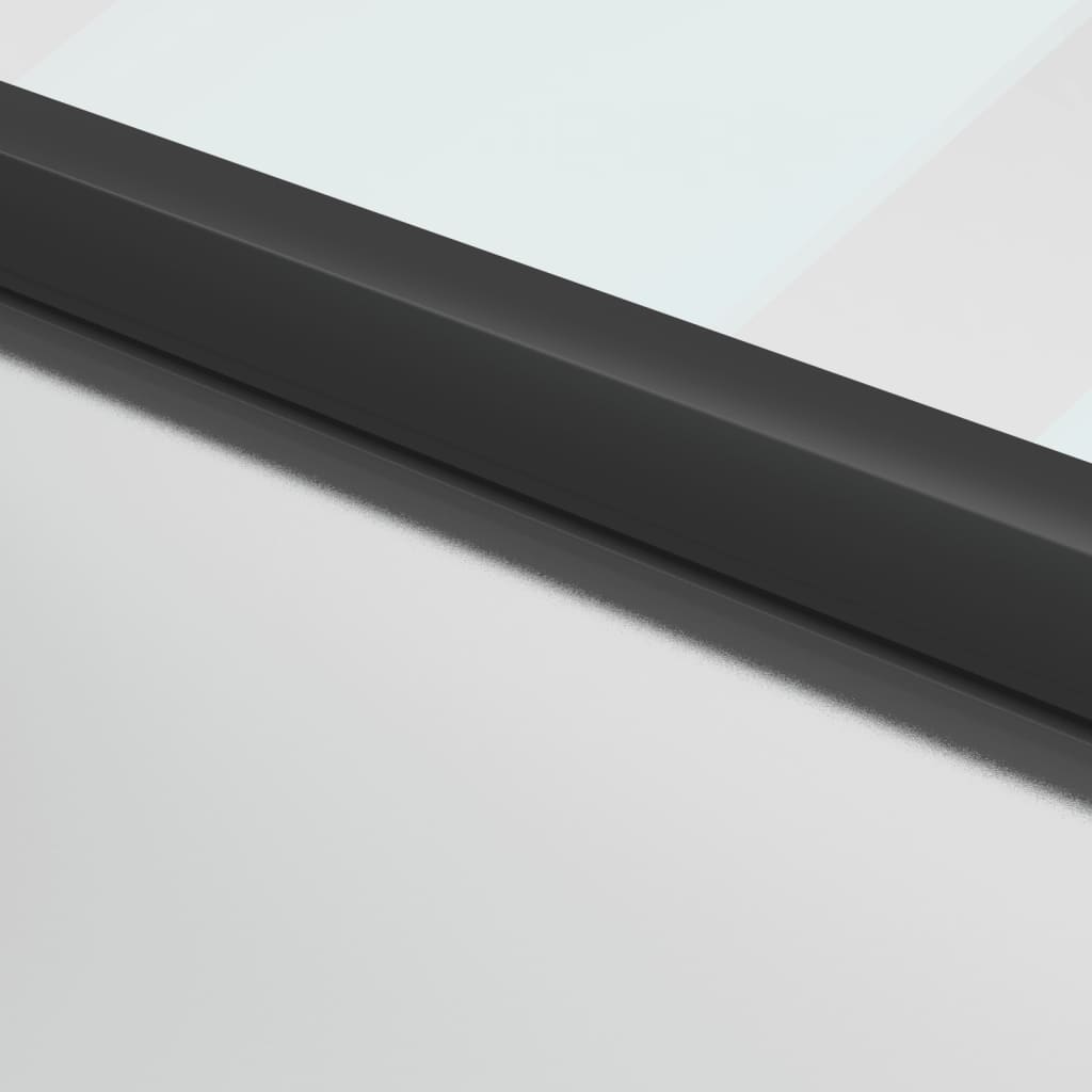 Usa de interior negru 76x201,5 cm sticla securiz./aluminiu slim, negru și transparent și mat, model 3 bare orizontale — imaginea 6