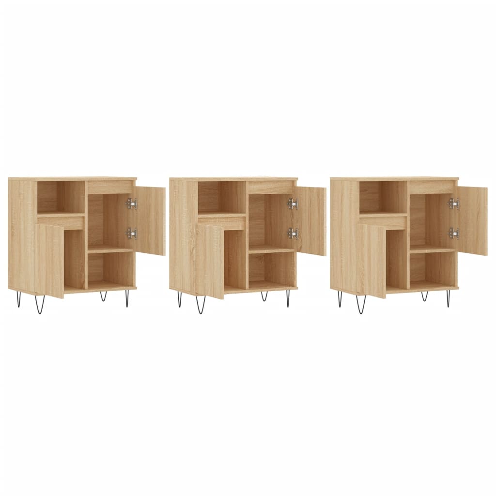 Servante, 3 piese, stejar sonoma, lemn prelucrat — imaginea 4