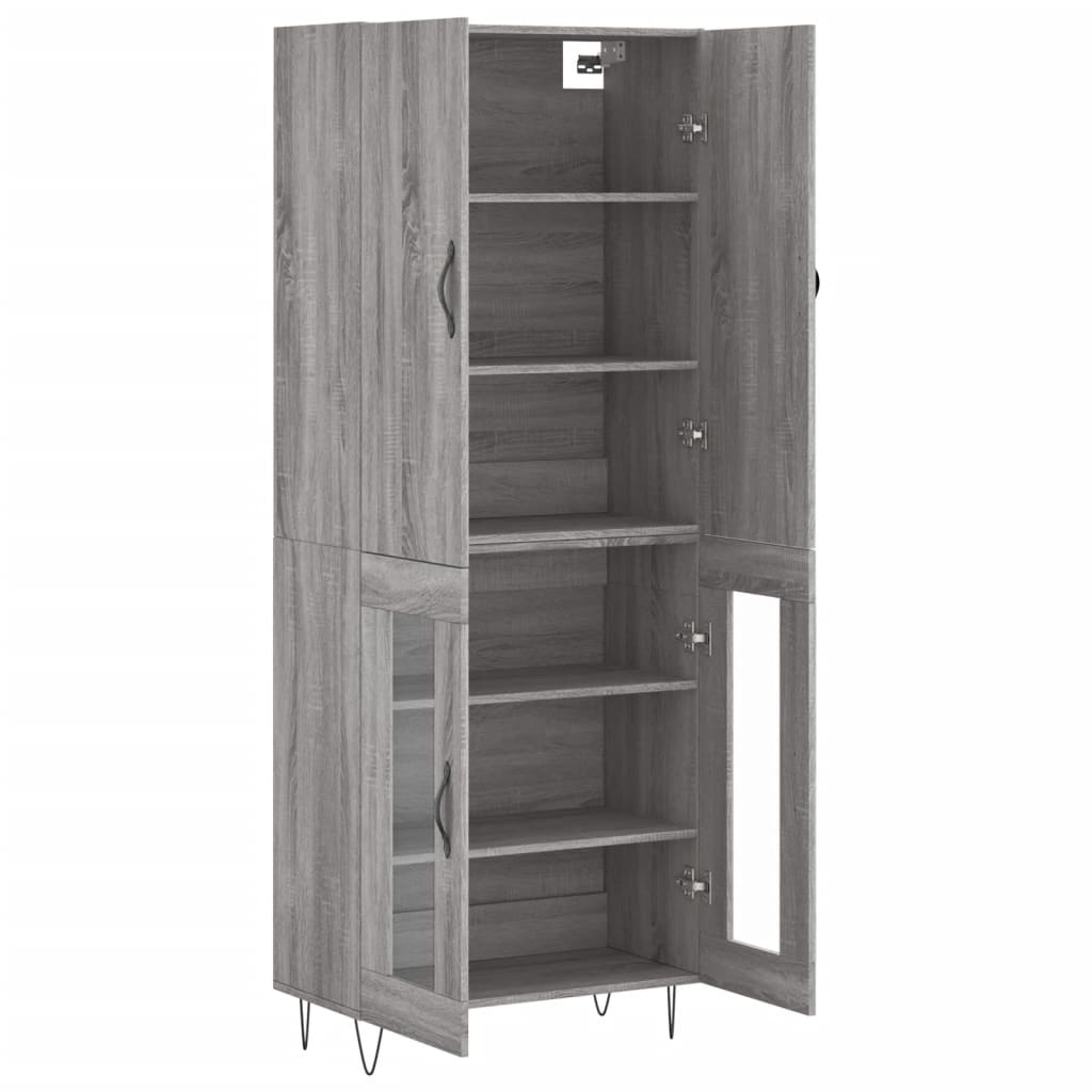Dulap inalt, gri sonoma, 69,5x34x180 cm, lemn compozit — imaginea 4