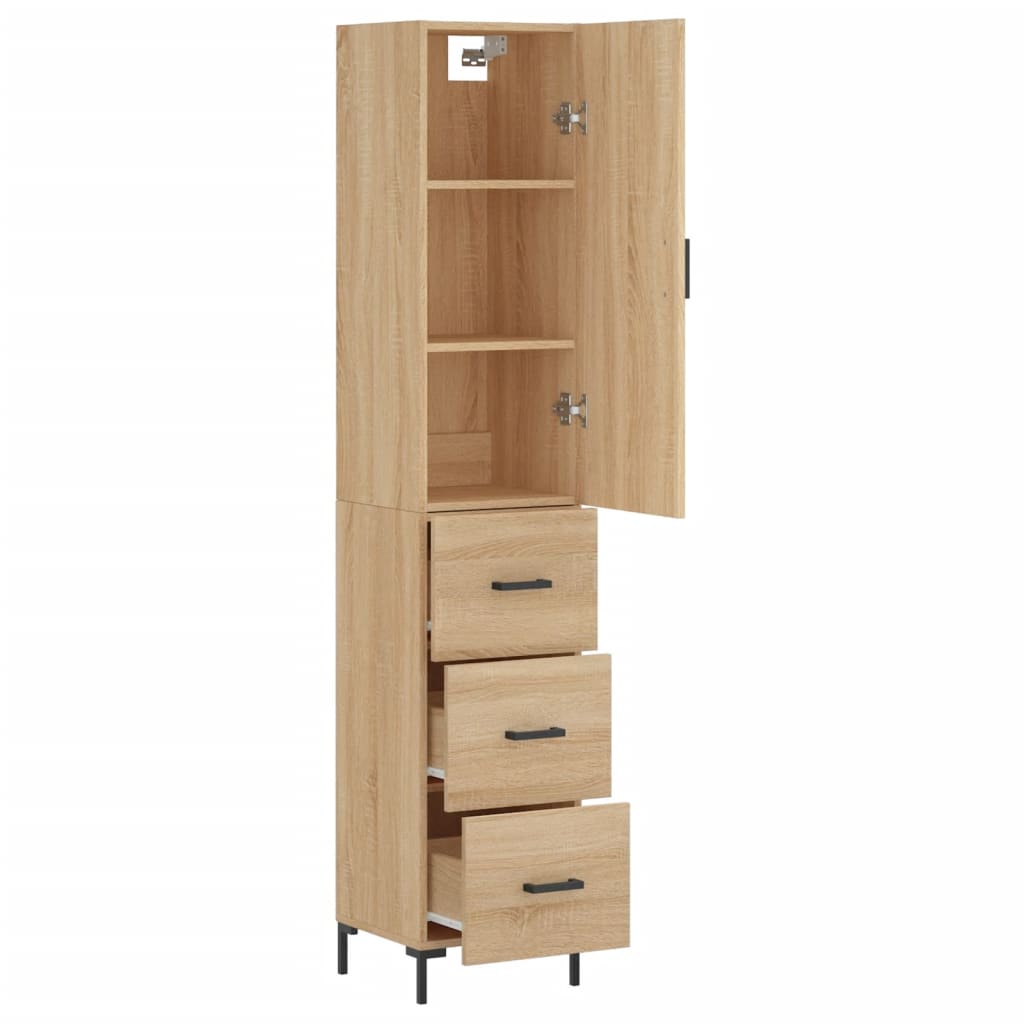 Dulap inalt, stejar sonoma, 34,5x34x180 cm, lemn prelucrat — imaginea 4