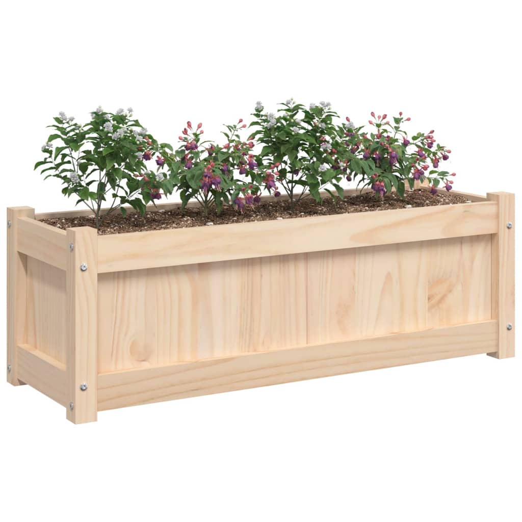 Jardiniera de gradina, 90x31x31 cm, lemn masiv de pin — imaginea 4
