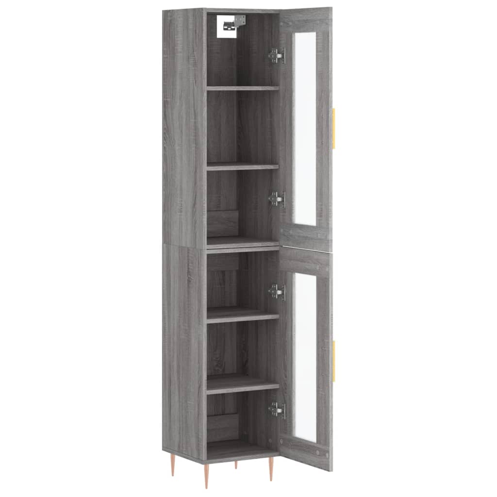 Dulap inalt, gri sonoma, 34,5x34x180 cm, lemn prelucrat — imaginea 4