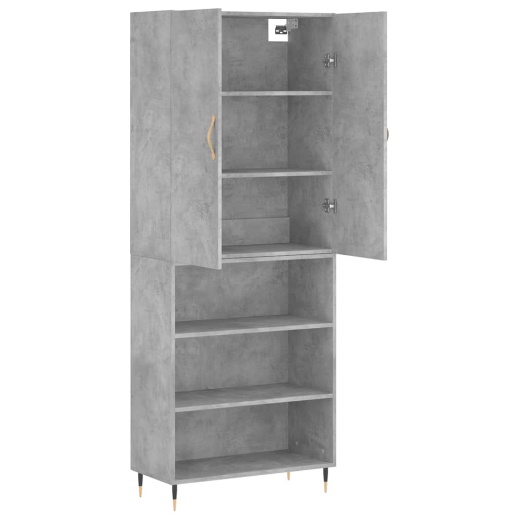 Dulap inalt, gri beton, 69,5x34x180, lemn compozit — imaginea 4