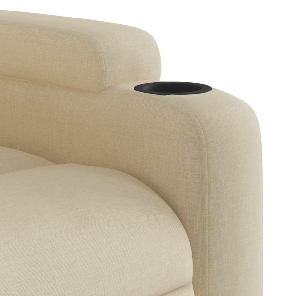 Fotoliu rabatabil, crem, material textil — imaginea 8