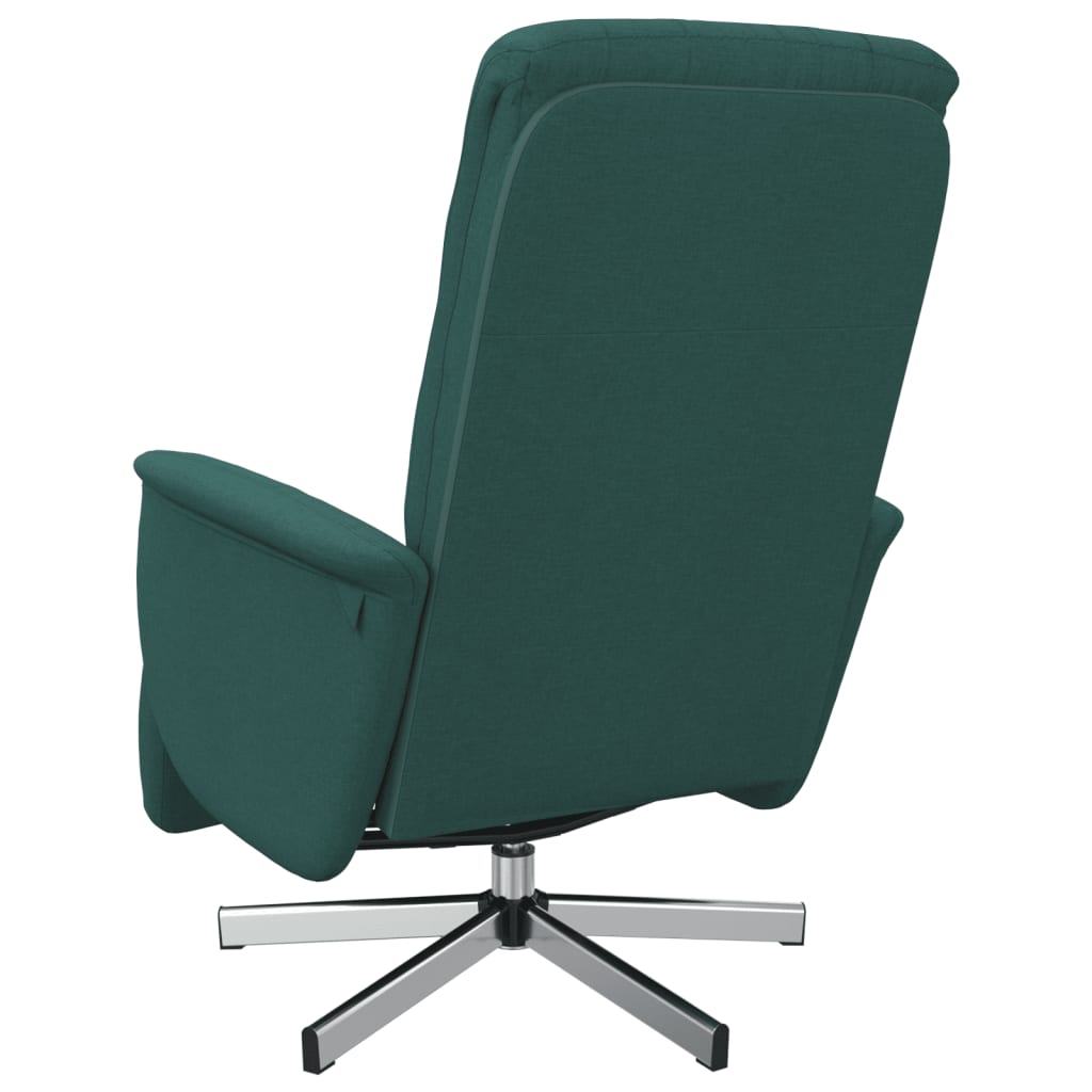 Fotoliu rabatabil cu suport de picioare, verde inchis, textil — imaginea 5