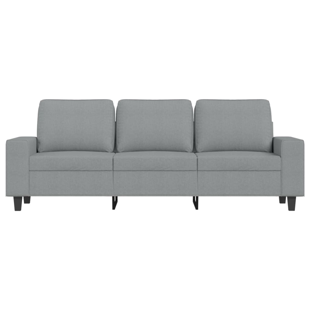 Canapea cu 3 locuri si taburet, gri deschis, 180 cm, textil — imaginea 4