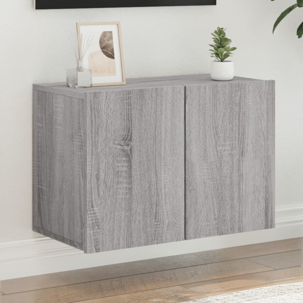 Comoda TV de perete, gri sonoma, 60x30x41 cm — imaginea 2