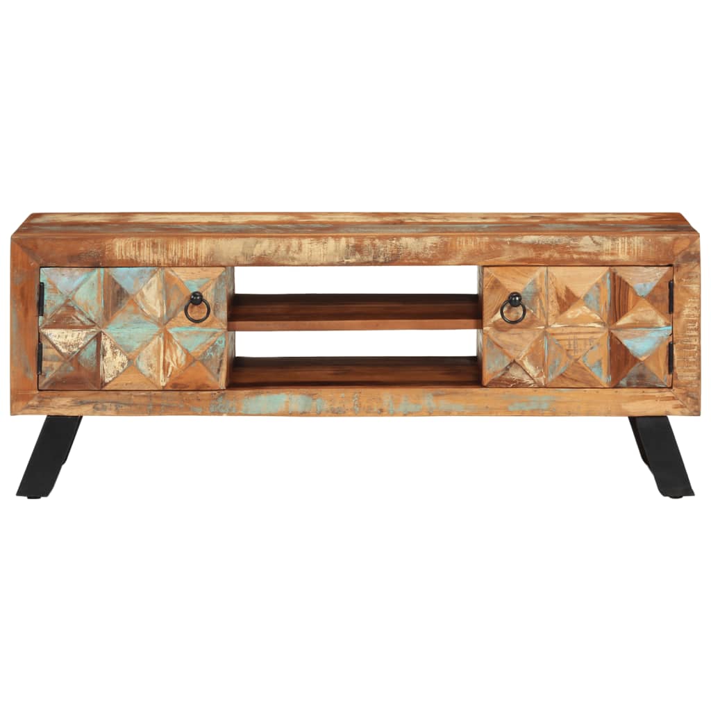 Comoda TV, 112x30x45 cm, lemn masiv reciclat — imaginea 4