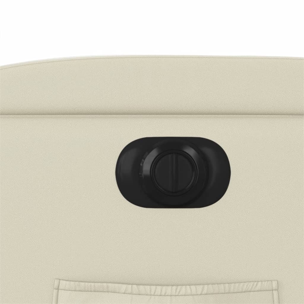 Fotoliu rabatabil electric cu ridicare, crem, piele ecologica — imaginea 12