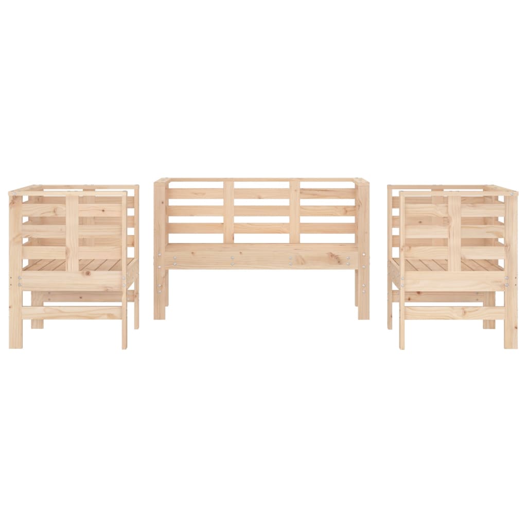 Set mobilier de gradina, 3 piese, lemn masiv de pin — imaginea 4