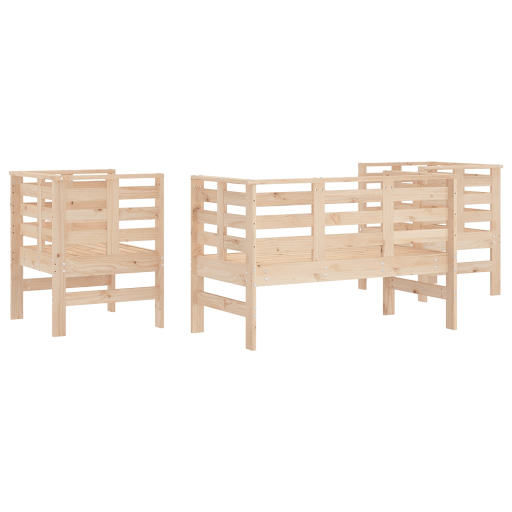 Set mobilier de gradina, 3 piese, lemn masiv de pin — imaginea 6