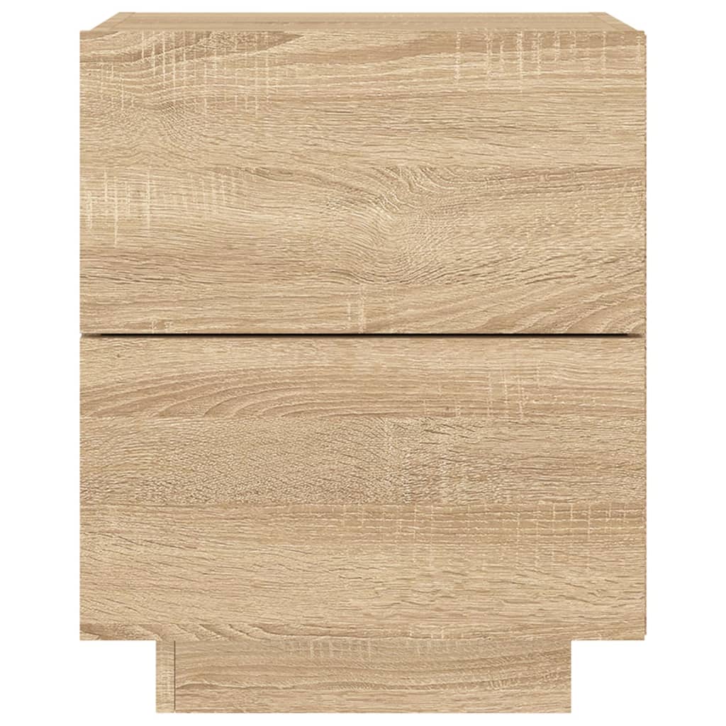 Noptiere cu lumini LED, 2 buc., stejar sonoma, lemn prelucrat — imaginea 8