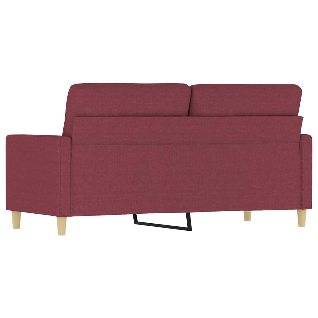 Canapea cu 2 locuri, rosu vin, 140 cm, material textil — imaginea 5