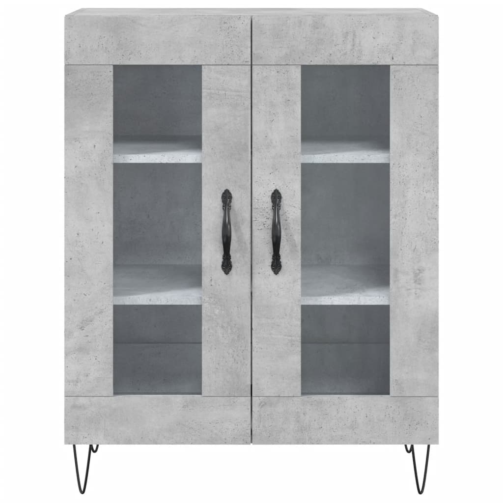 Dulap inalt, gri beton, 69,5x34x180, lemn compozit — imaginea 8
