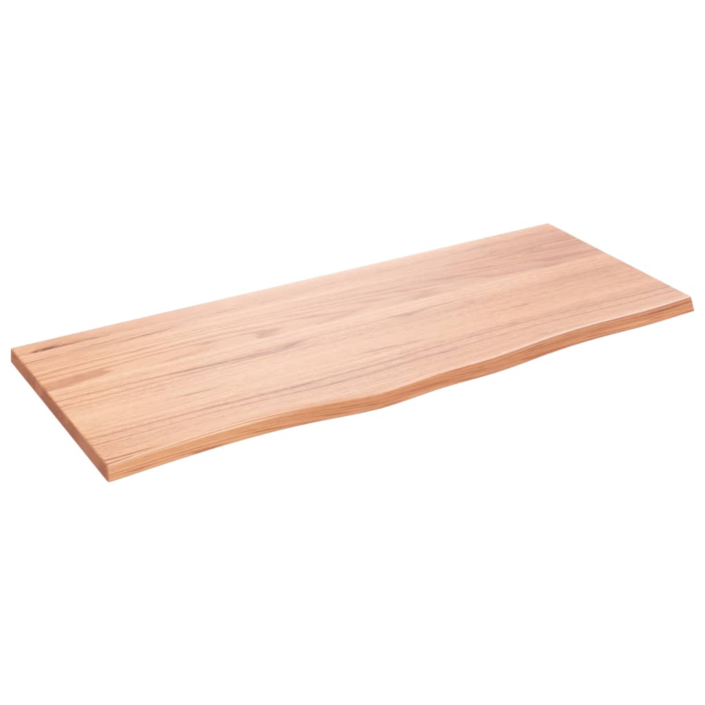 Polita perete maro deschis 100x40x2 cm lemn masiv stejar tratat