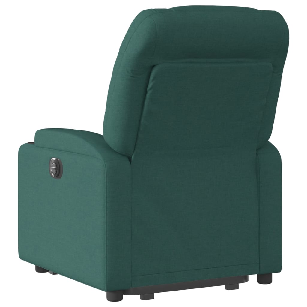 Fotoliu rabatabil ridicare pe verticala, verde inchis, textil — imaginea 4