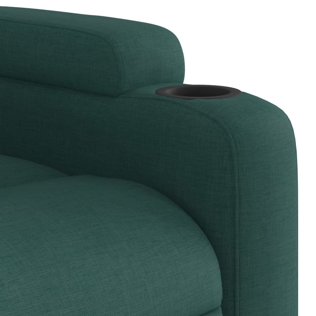 Fotoliu rabatabil ridicare pe verticala, verde inchis, textil — imaginea 10