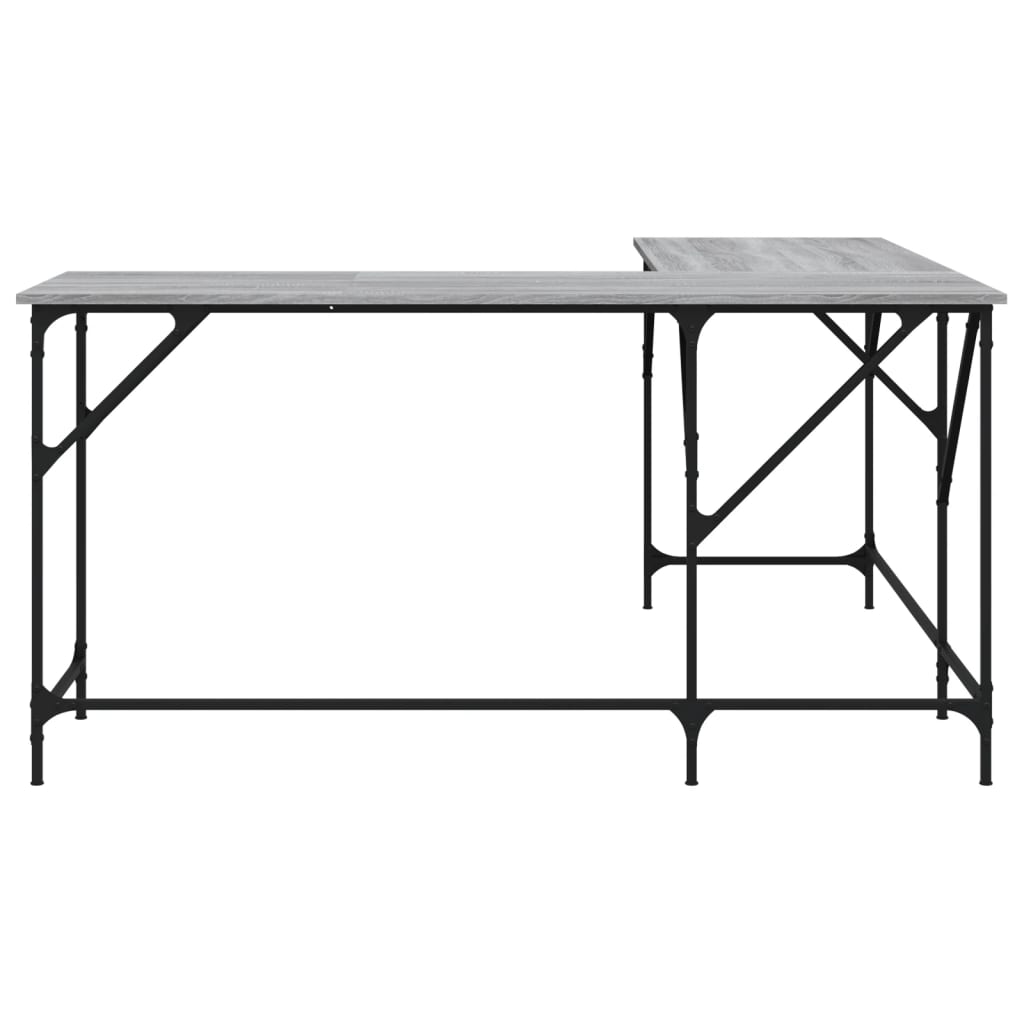 Birou, gri sonoma, 149x149x75 cm, lemn prelucrat — imaginea 4