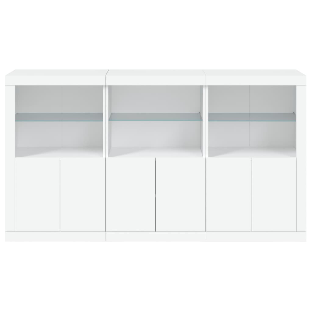 Servanta cu lumini LED, alb, 181,5x37x100 cm — imaginea 6