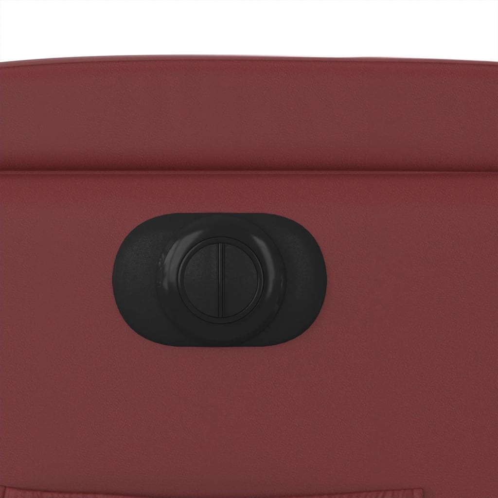 Fotoliu rabatabil electric, rosu vin, piele ecologica — imaginea 11