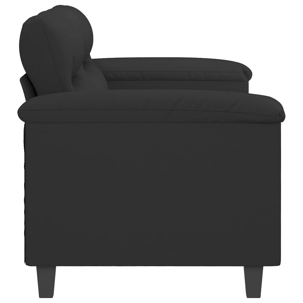 Canapea cu 2 locuri, negru, 140 cm, tesatura microfibra — imaginea 4