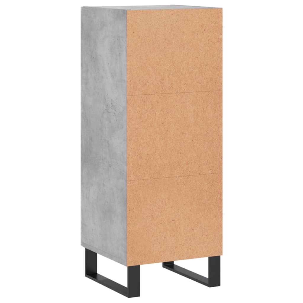 Servanta, gri beton, 34,5x34x90 cm, lemn compozit — imaginea 8
