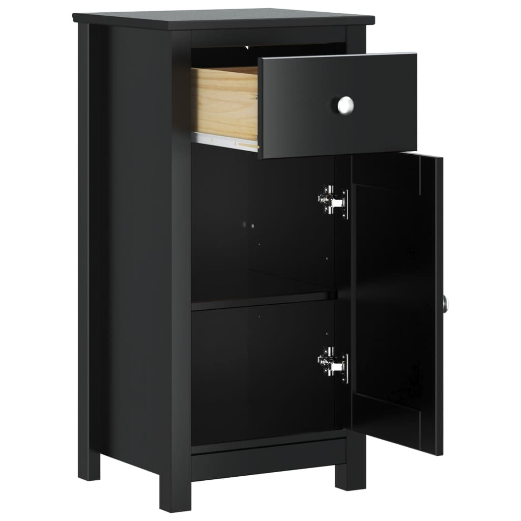 Noptiera BERG, negru, 40x34x80 cm, lemn masiv de pin — imaginea 13