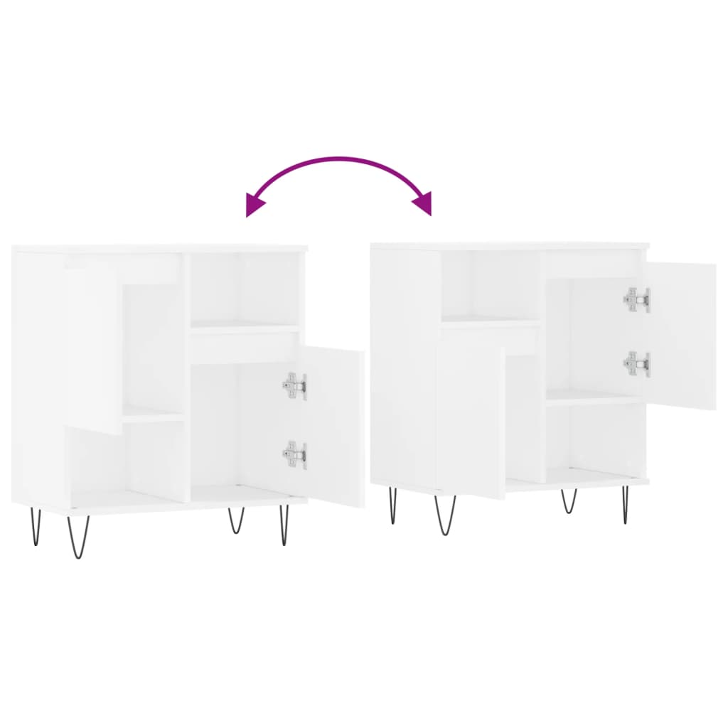Servanta, alb, 60x35x70 cm, lemn prelucrat — imaginea 9