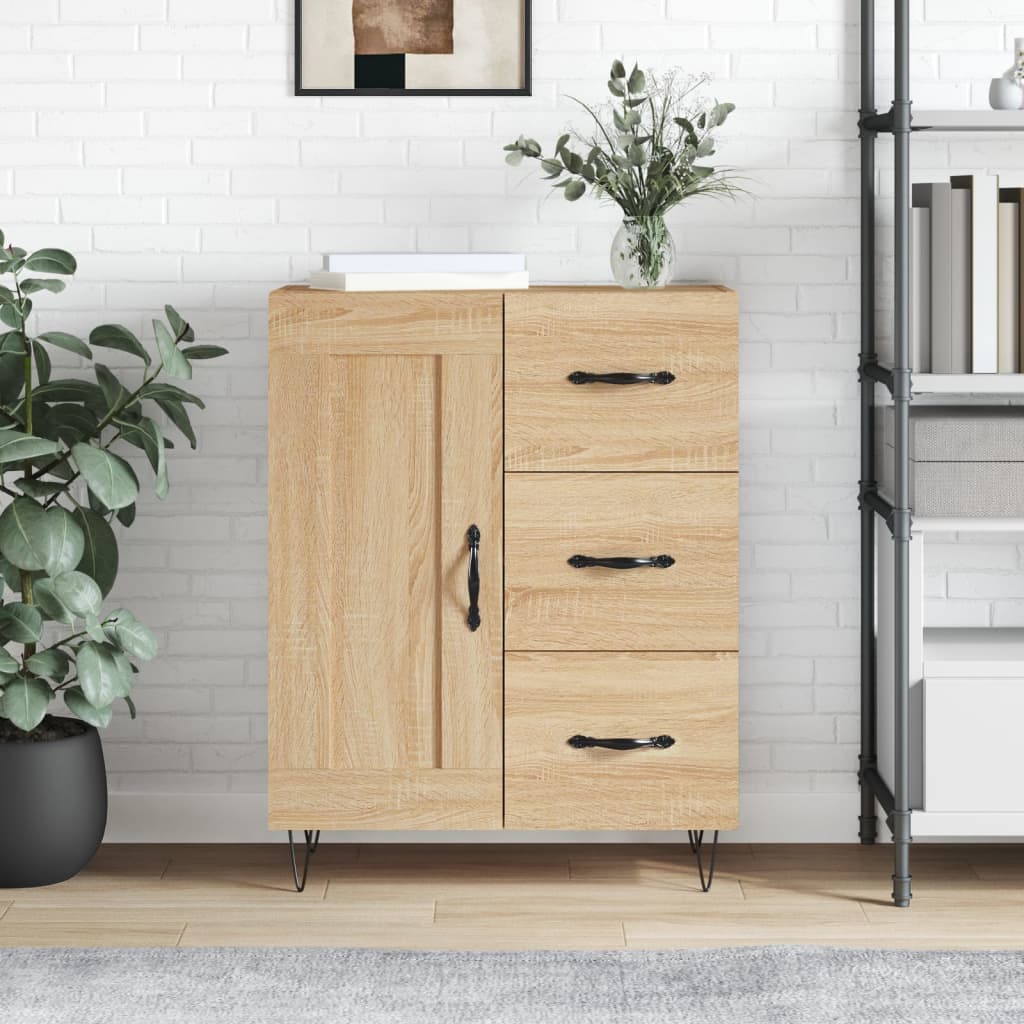 Servanta, stejar sonoma, 69,5x34x90 cm, lemn compozit — imaginea 2