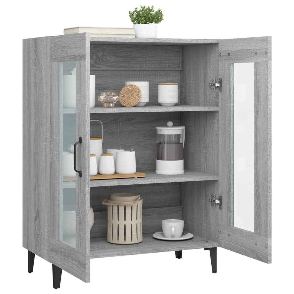 Servanta, gri sonoma, 69,5x34x90 cm, lemn compozit — imaginea 5