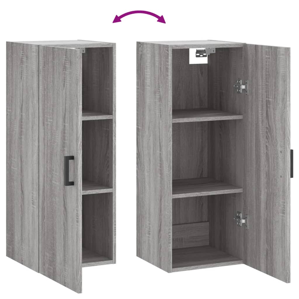 Dulap montat pe perete, gri sonoma, 34,5x34x90 cm — imaginea 10