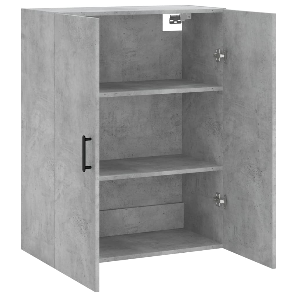 Dulap cu montaj pe perete, gri beton, 69,5x34x90 cm — imaginea 6