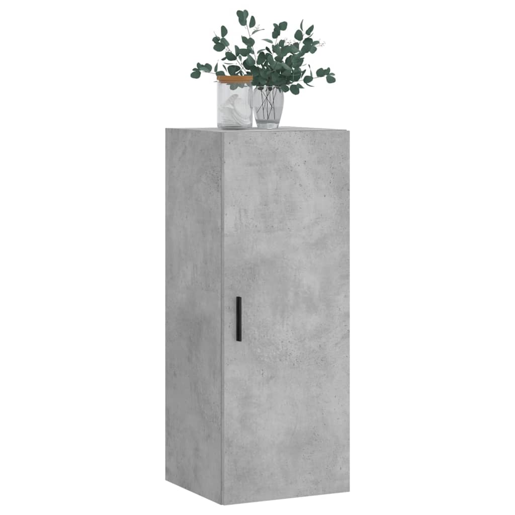 Dulap montat pe perete, gri beton, 34,5x34x90 cm — imaginea 4